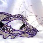 Purple Cat Masquerade Mask, Handmade